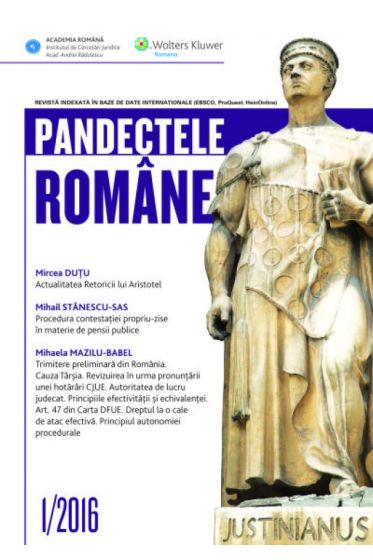 Pandectele Romane 1/2016