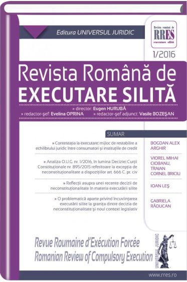 Revista romana de executare silita nr. 1/2016