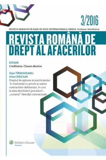 Revista romana de drept al afacerilor nr. 3/2016