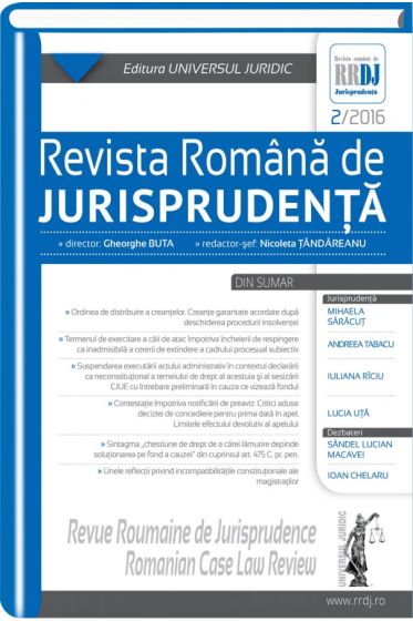Revista romana de jurisprudenta nr. 2/2016