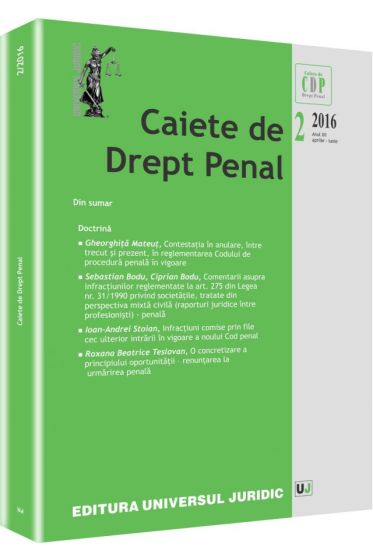 Caiete de drept penal nr. 2/2016