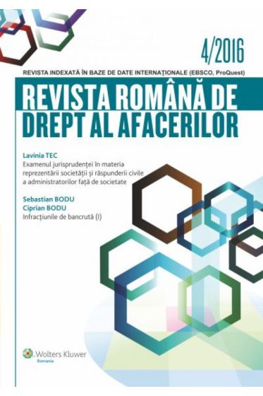 Revista romana de drept al afacerilor nr. 4/2016