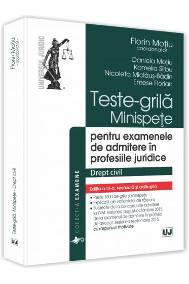 Teste-grila, Minispete pentru examenele de admitere in profesiile juridice, Drept civil