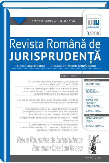 Revista romana de jurisprudenta nr. 3/2016