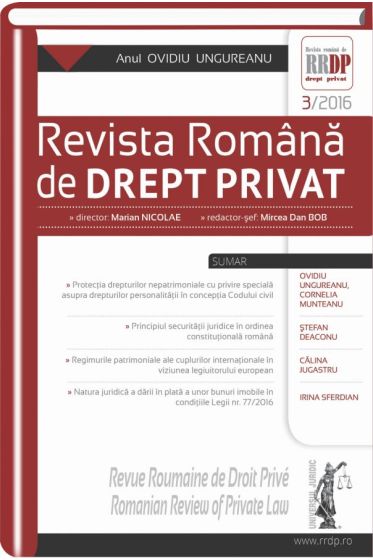 Revista romana de drept privat nr. 3/2016