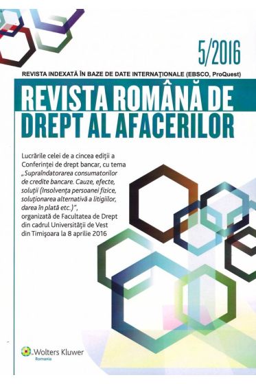 Revista romana de drept al afacerilor nr. 5/2016
