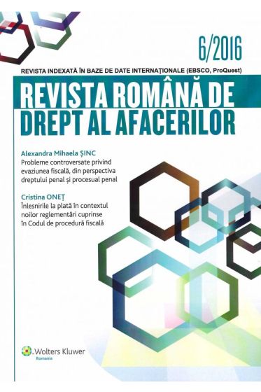 Revista romana de drept al afacerilor nr. 6/2016
