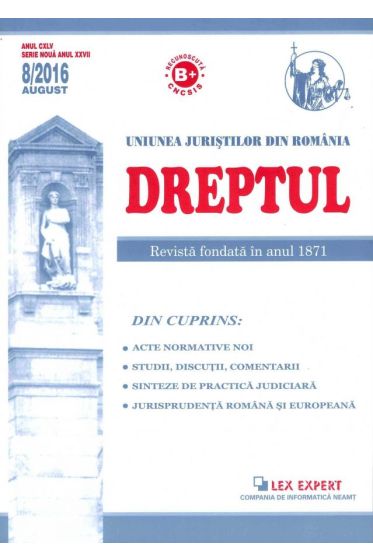 Revista Dreptul nr. 8/2016