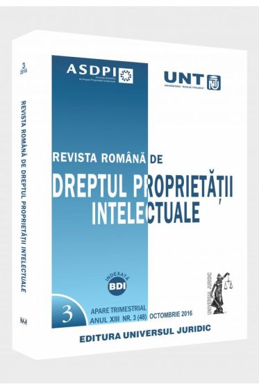 Revista romana de dreptul proprietatii intelectuale nr. 3/2016