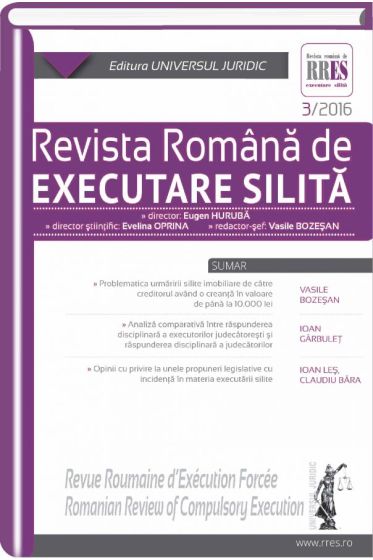 Revista romana de executare silita nr. 3/2016
