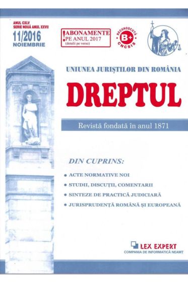 Revista Dreptul nr 11/2016