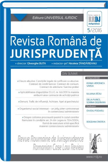 Revista romana de jurisprudenta nr. 5/2016