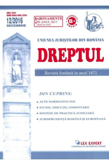 Revista Dreptul nr 12/2016