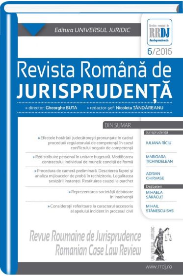 Revista romana de jurisprudenta nr. 6/2016