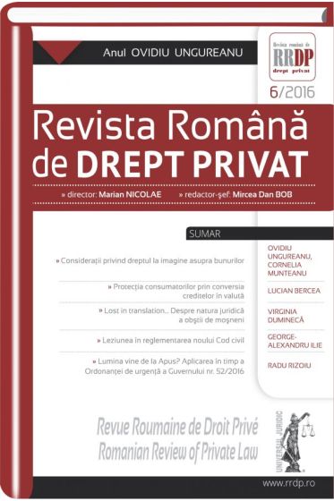 Revista romana de drept privat nr. 6/2016