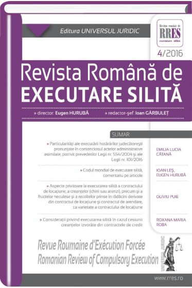Revista romana de executare silita nr. 4/2016
