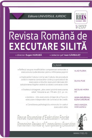 Revista romana de executare silita nr. 1/2017