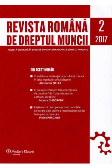 Revista Romana de dreptul muncii nr 2/2017