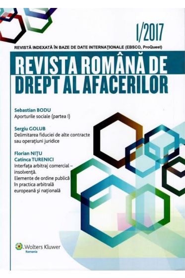 Revista Romana de drept al afacerilor nr 1/2017