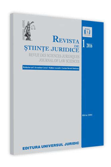 Revista de stiinte juridice nr. 1/2016