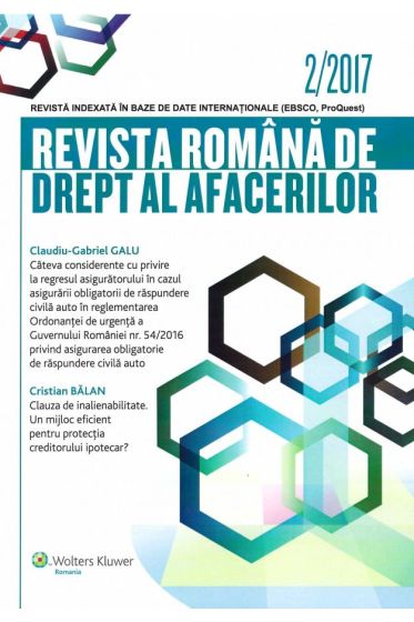 Revista Romana de drept al afacerilor nr 2/2017