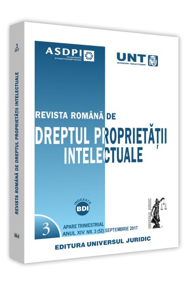 Revista romana de dreptul proprietatii intelectuale nr. 3/2017