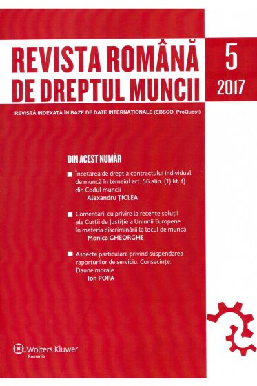 Revista Romana de dreptul muncii nr 5/2017