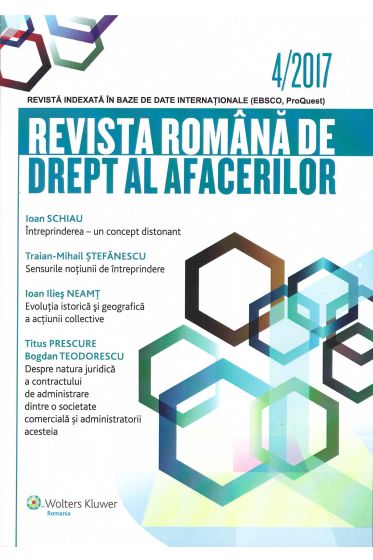 Revista Romana de drept al afacerilor nr 4/2017
