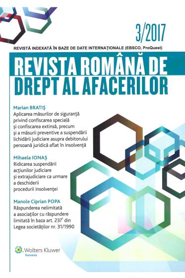 Revista Romana de drept al afacerilor nr 3/2017