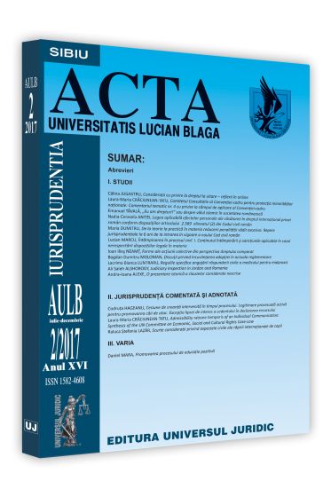Acta Universitatis Lucian Blaga nr. 2/2017