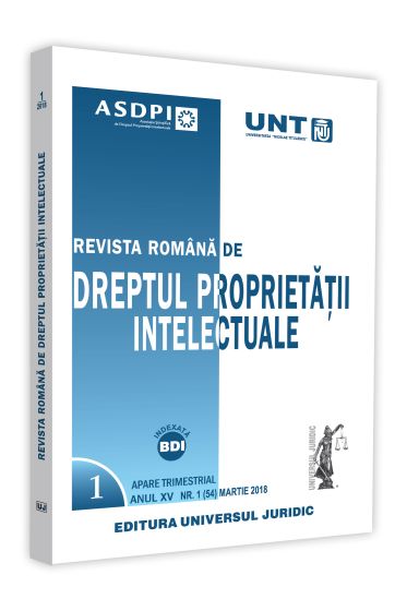 Revista romana de dreptul proprietatii intelectuale nr. 1/2018