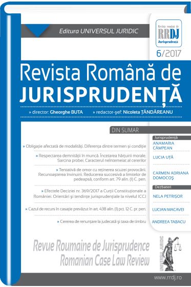 Revista romana de jurisprudenta nr. 6/2017