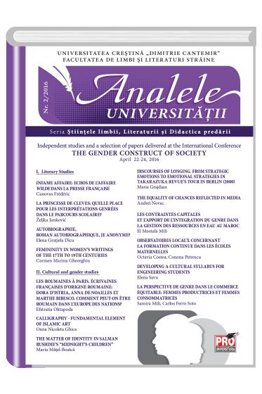 Analele universitatii seria stiintele limbii, literaturii si didactica predarii nr. 2/2016