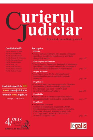 Curierul Judiciar nr. 4/2018