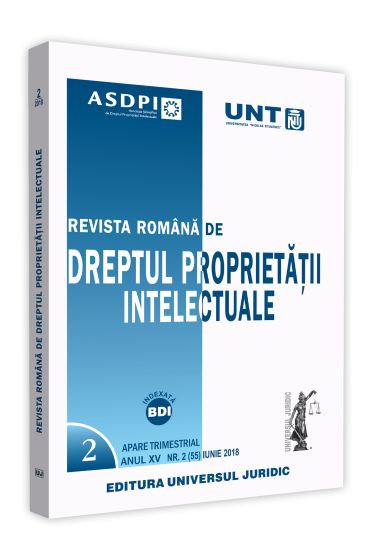 Revista romana de dreptul proprietatii intelectuale nr. 2/2018