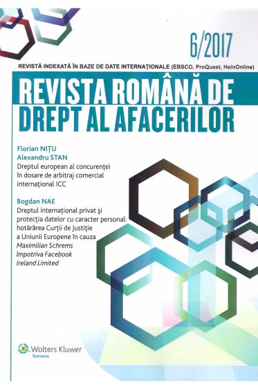 Revista Romana de drept al afacerilor nr 6/2017