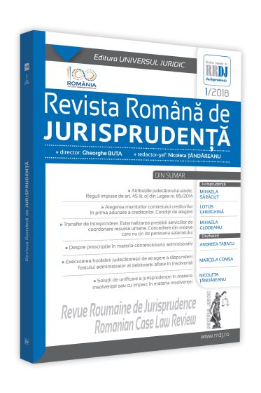 Revista romana de jurisprudenta nr. 1/2018