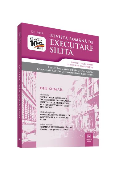 Revista romana de executare silita nr. 2/2018