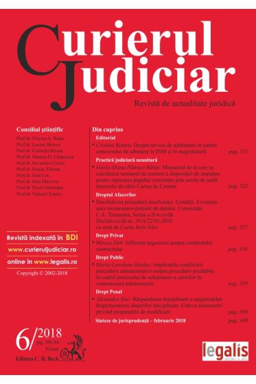 Curierul Judiciar nr. 6/2018