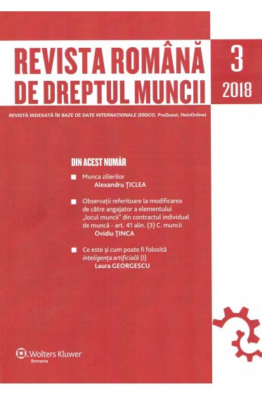 Revista Romana de dreptul muncii nr 3/2018