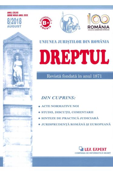 Revista Dreptul nr 8/2018