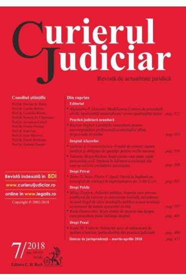 Curierul Judiciar nr. 7/2018
