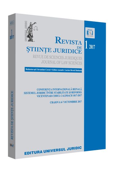 Revista de stiinte juridice nr. 1/2017