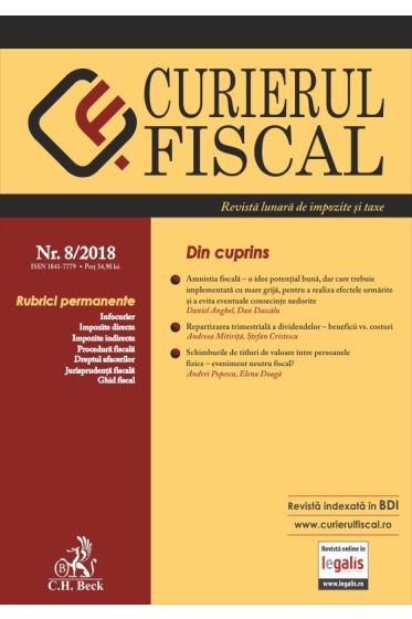 Curierul fiscal nr. 8/2018