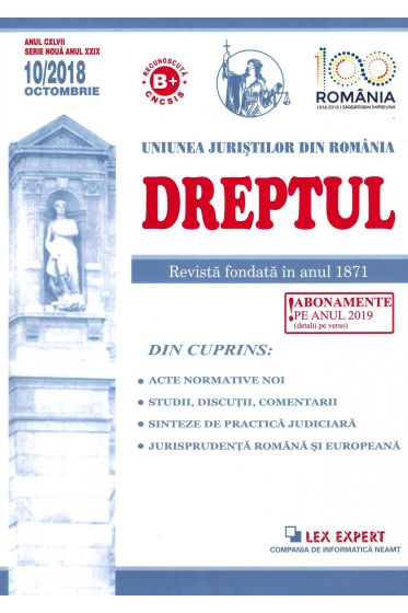 Revista Dreptul nr 10/2018