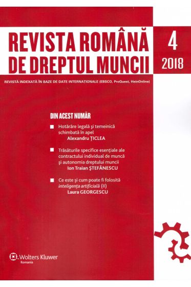 Revista Romana de dreptul muncii nr 4/2018