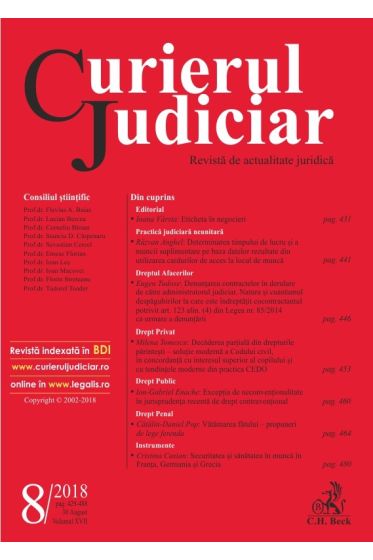 Curierul Judiciar nr. 8/2018