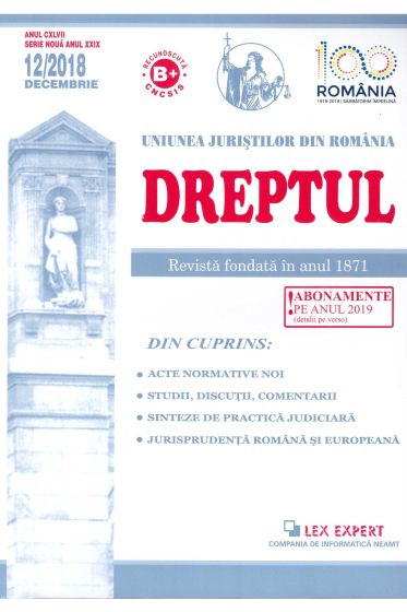 Revista Dreptul nr 12/2018