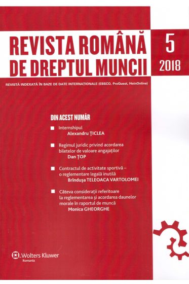 Revista Romana de dreptul muncii nr 5/2018