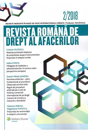 Revista Romana de drept al afacerilor nr 2/2018